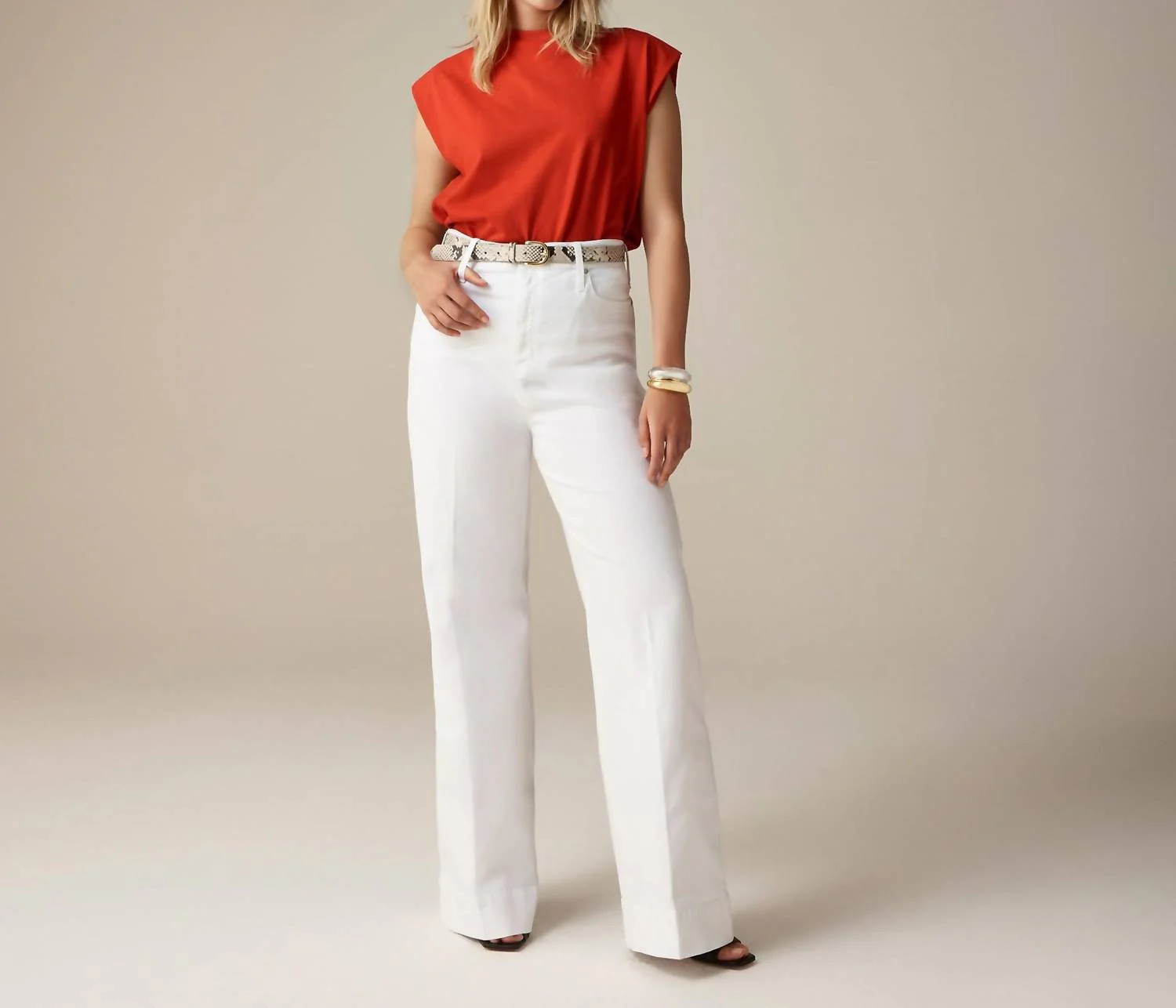 Wide-Leg Denim Trouser In White | Shop Simon