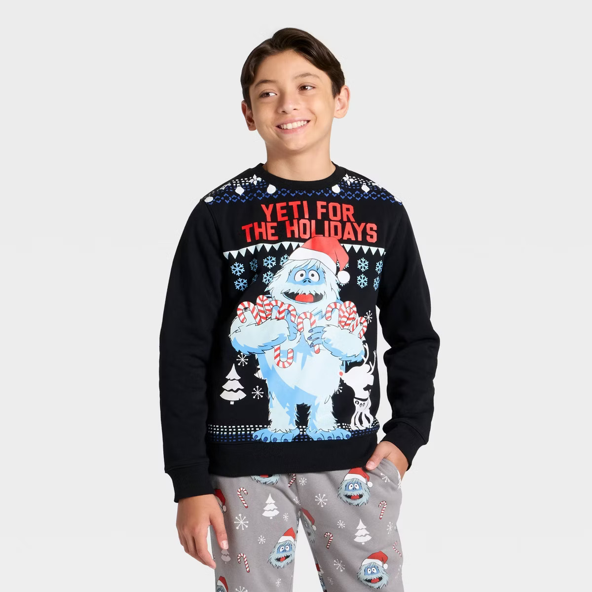 Boys' Bumble the Abominable Snowman Graphic Fleece Sweatshirt - Black | Target