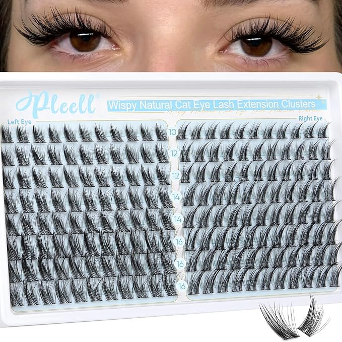 Wispy Lash Clusters Natural Eyelashes Cluster Eyelash Extensions Cat Eye Lash Clusters 176PCS Ind... | Amazon (US)