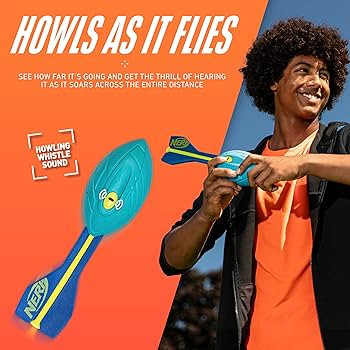 Nerf Vortex Aero Howler Neon Foam Ball, Classic Long-Distance Football, Flight-Optimizing Tail, W... | Amazon (US)
