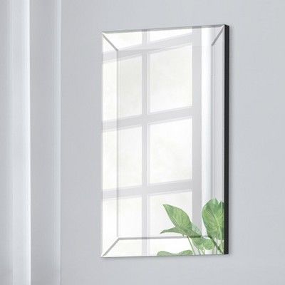 16"x24" Mirror Framed Beveled Wall Accent Mirror Silver - Gallery Solutions | Target