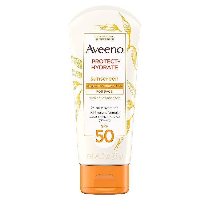 Aveeno Protect + Hydrate Face Moisturizing Sunscreen Lotion with Broad Spectrum SPF 50 & Antioxid... | Amazon (US)
