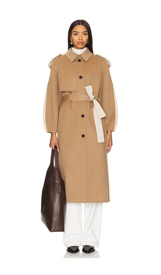 Mackage Ceyla Trench in Beige. - size L | Revolve Clothing (Global)