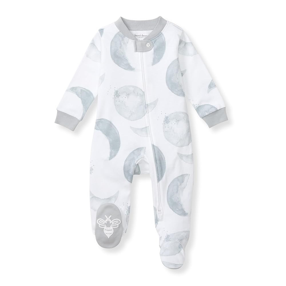 Burt's Bees Baby Baby Girls Pajamas, Zip Front Non-Slip Footed Sleeper Pjs, 100% Organic Cotton | Amazon (US)