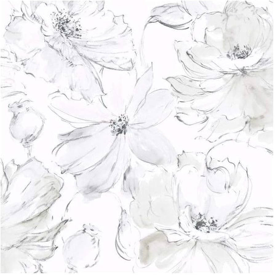 York Wallcoverings CL2520 Floral Dreams Wallpaper Gray | Amazon (US)