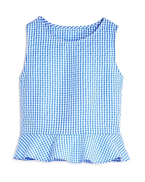 Aqua Girls' Ruffled Gingham Top, Big Kid - 100% Exclusive | Bloomingdale's (US)