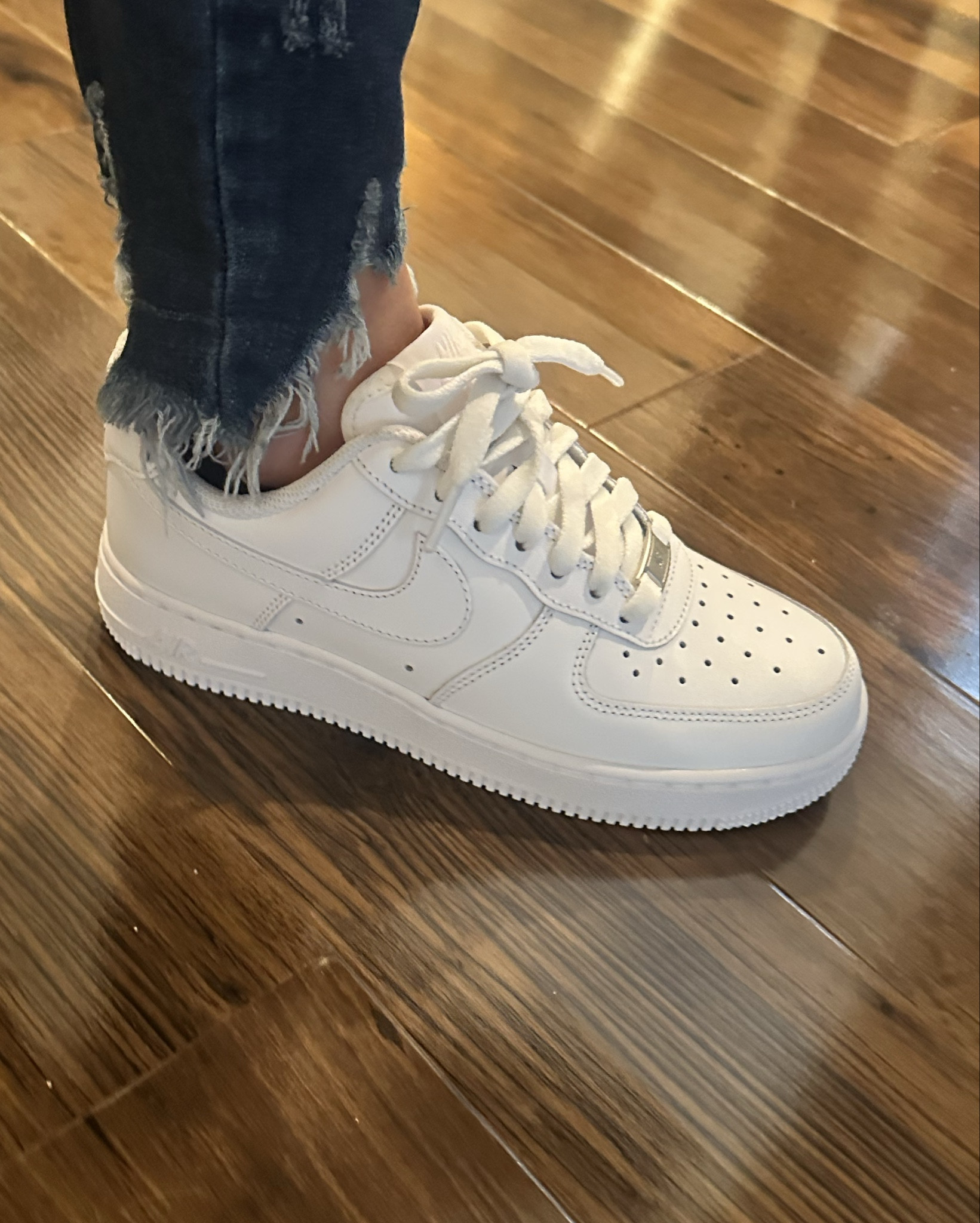 Got my Wedding Reception Sneakers!! These #Nike #AirForce1 are perfect!  Am adding pearls to the swoosh and got ribbon for the laces & will cricut my new last name and date! Will upload the finished product! 

#LTKWedding #LTKStyleTip #LTKShoeCrush