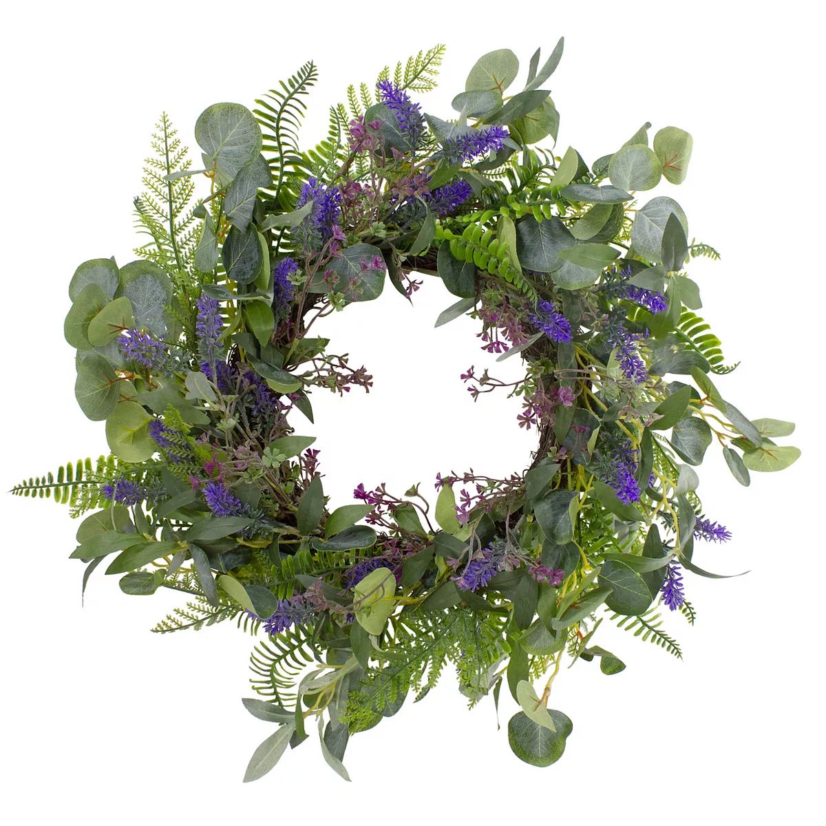 Lavender and Mixed Foliage Artificial Floral Spring Wreath  Purple and Green - 22-Inch | Kohl's