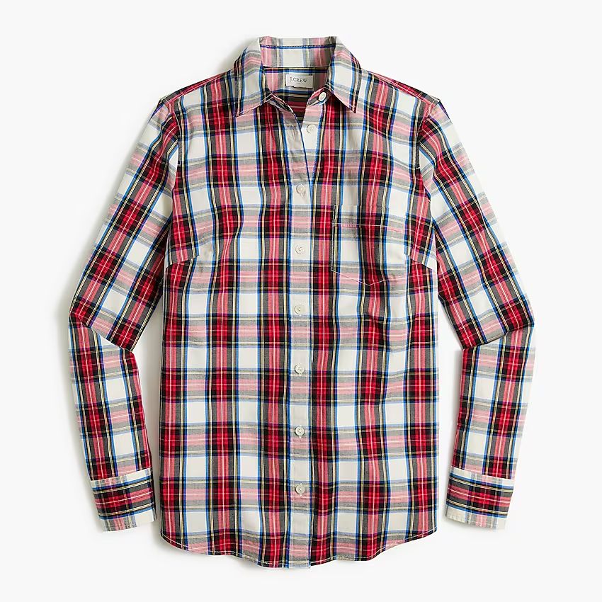 Plaid cotton poplin shirt in signature fit | J.Crew Factory