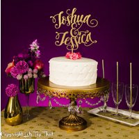 Wedding Cake Topper with First Name Groom and Bride  Gold or Silver | Etsy (US)