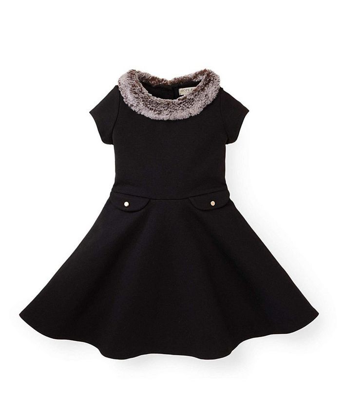 Hope & Henry Girls Fit and Flare Ponte Dress with Plush Collar, Infant & Reviews - Kids - Macy's | Macys (US)