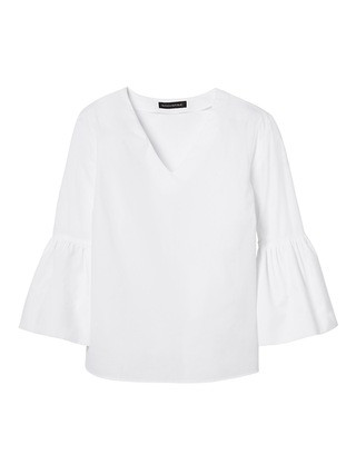 Banana Republic Womens Three-Quarter Bell-Sleeve Top White Size M | Banana Republic US