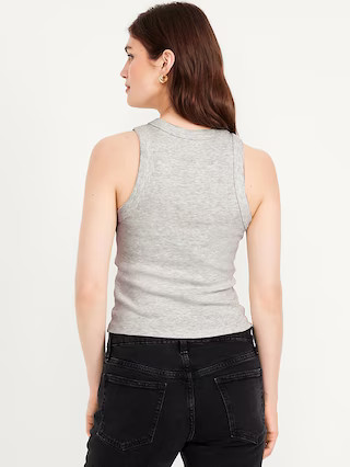 Snug Rib-Knit Crop Tank Top | Old Navy (US)