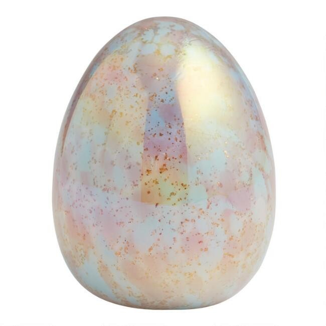 Pier Place Iridescent Glass Easter Egg Decor | World Market