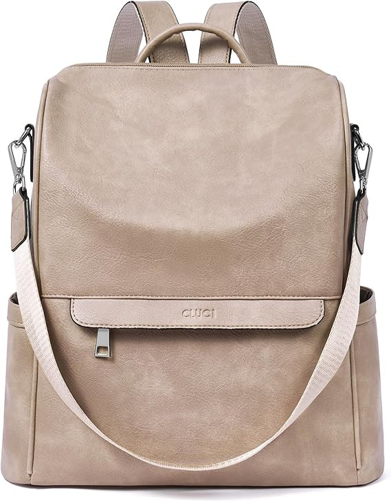 CLUCI Womens Backpack Purse PU Leather Anti-theft Large Fashion Designer Travel Bag Ladies Should... | Amazon (US)