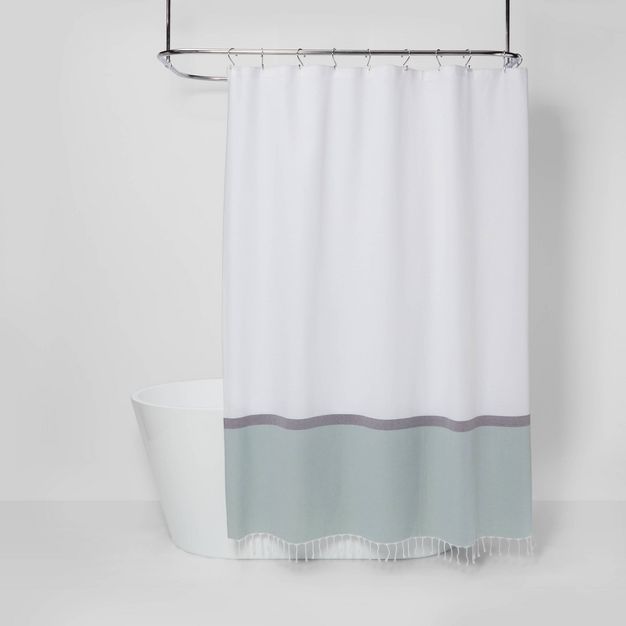 Woven Shower Curtain Green/White - Project 62™ | Target