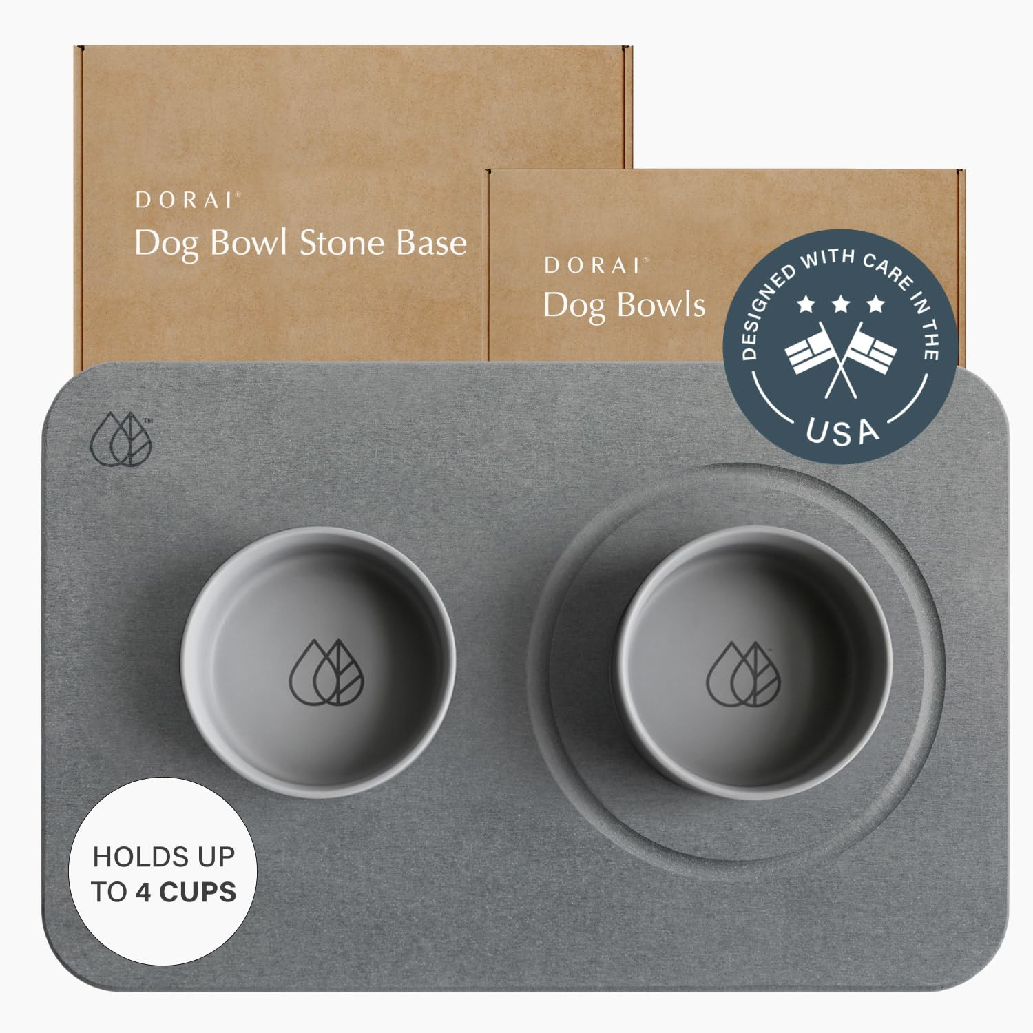 Dorai Home Ceramic Dog Bowls with Stone Drying Mat – Diatomaceous Earth Stone Mat with Non-Slip... | Amazon (US)