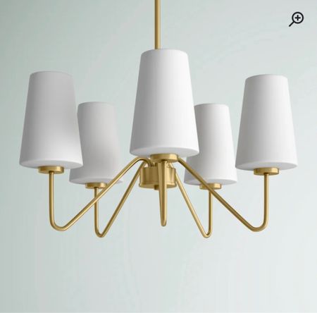 Brass chandelier with shades 

#LTKhome