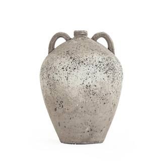 Zentique Terracotta Grey 2 Handle Decorative Vase-8563L A344 - The Home Depot | The Home Depot