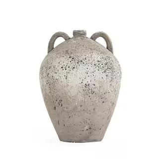 Zentique Terracotta Grey 2 Handle Decorative Vase 8563L A344 | The Home Depot