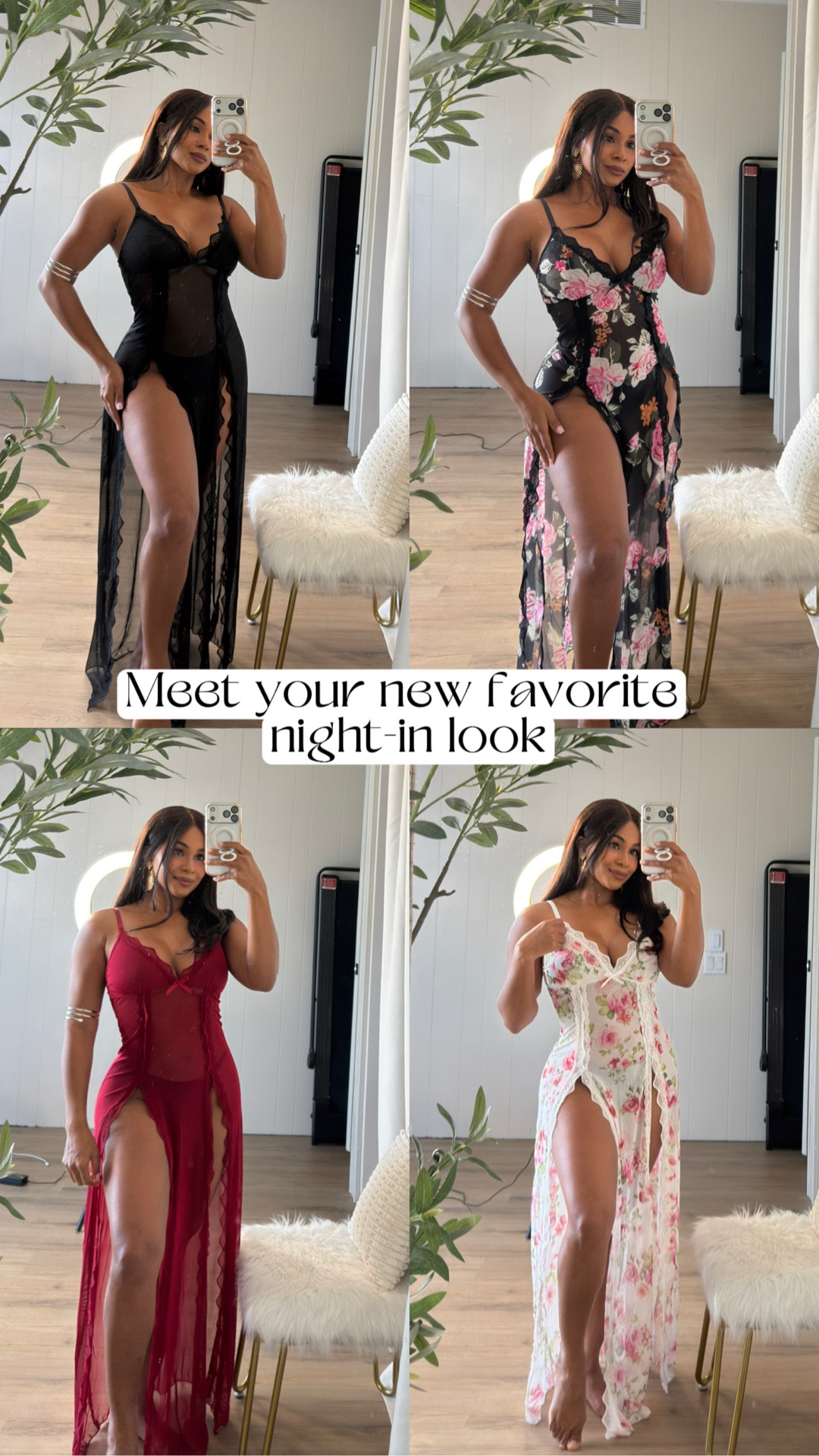 Absolutely in love with these lingerie dresses ✨
They’re flattering, comfortable, and super feminine, with a flowy mesh fabric and side slit that makes them sexy without trying too hard.

✔️ Lightweight & breathable
✔️ Stretchy fit
✔️ Perfect for nights in, photos, or a romantic vibe
✔️ Affordable Amazon find

Available in multiple colors — I’m wearing four of my favorites 🤍
👉 Tap to shop
