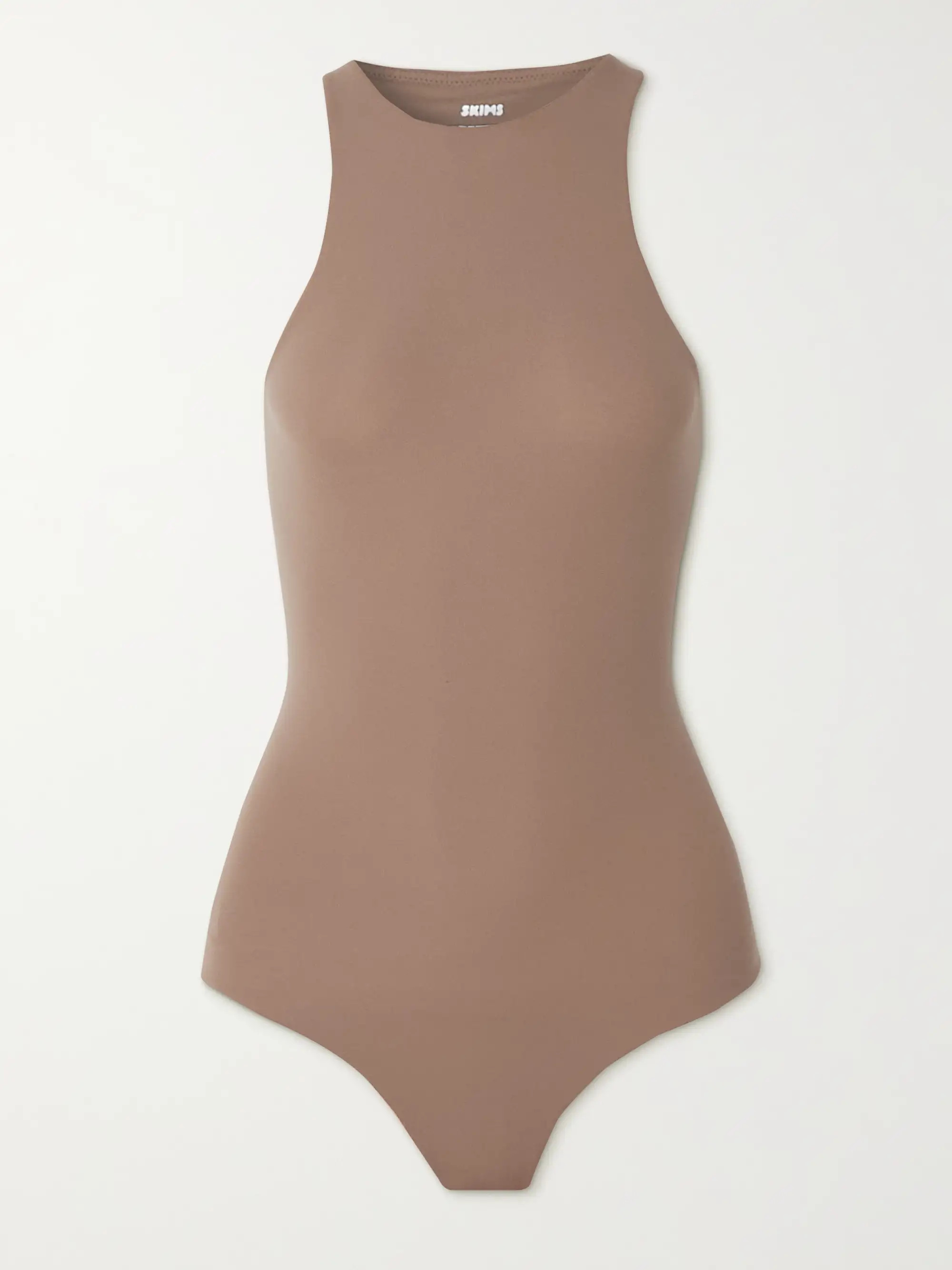 Fits Everybody stretch-satin jersey thong bodysuit - Umber | NET-A-PORTER (UK & EU)