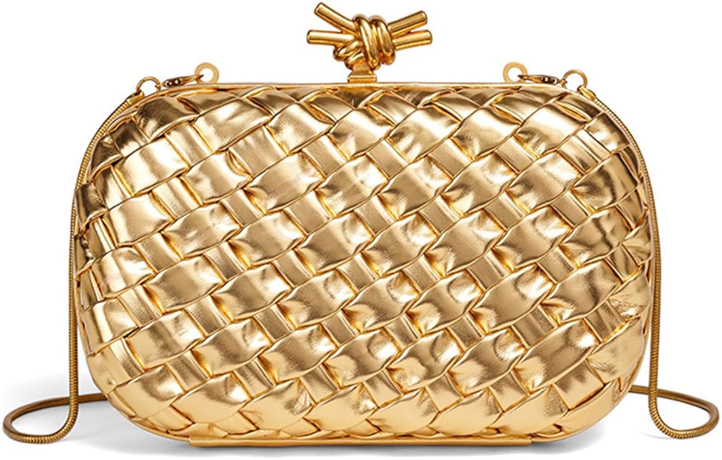 Woven Evening Bag Clutch Purse for Women Knot Woven Leather Crossbody Bag for Wedding Party Prom | Amazon (US)