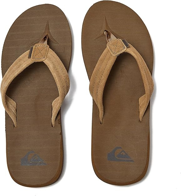 Quiksilver Carver Suede Flip Flops for Men, Arch Support Athletic Mens Sandals, Size 6 to 16 Thon... | Amazon (US)