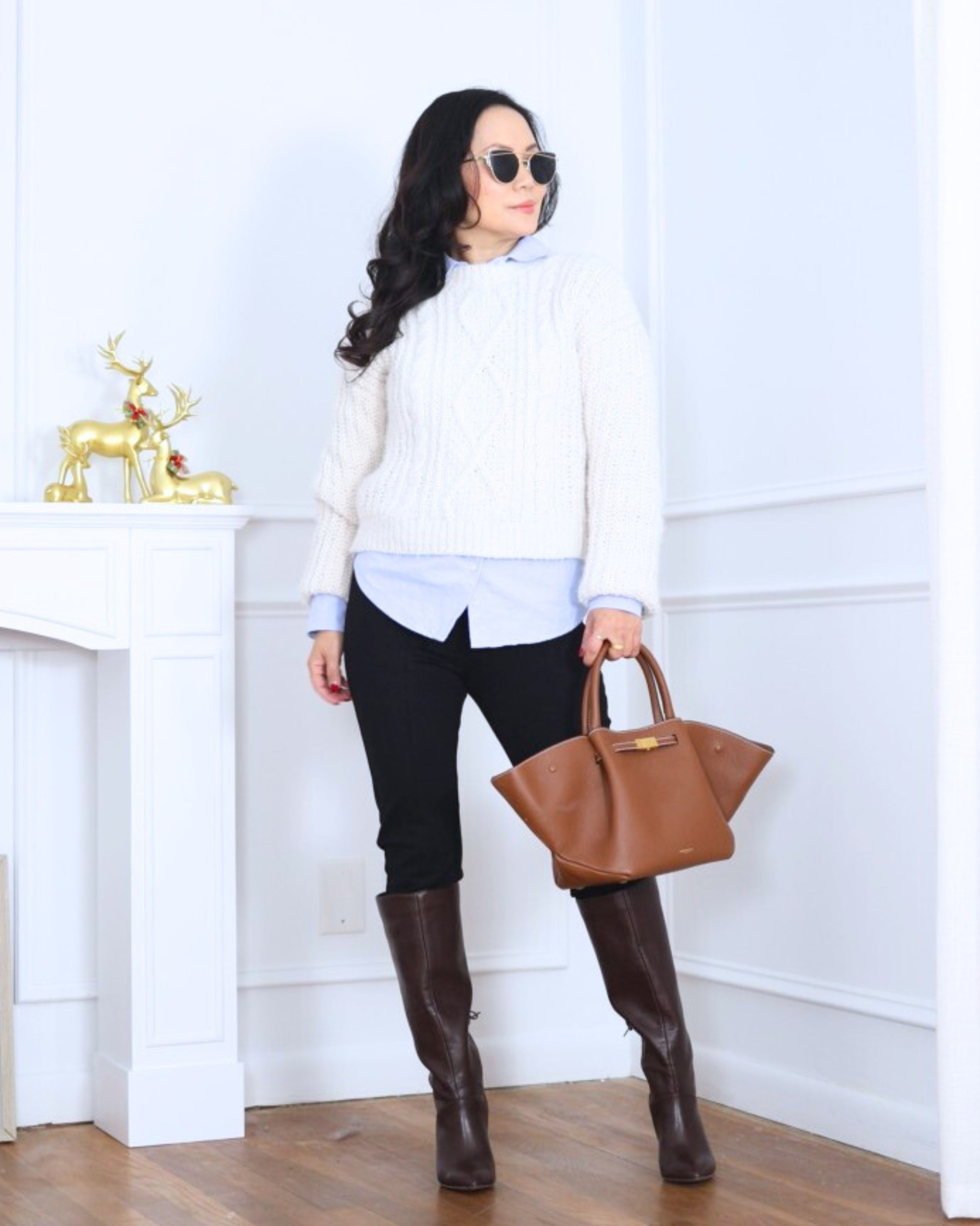 Cozy layers I keep reaching for — this cable knit sweater from Walmart over a crisp oxford shirt from Quince, paired with leggings and boots from Loft, feels comfy but still pulled together. Easy, practical, and perfect for busy days on the go. I’m 5’2, wearing size XS.

#LTKOver40 #LTKPetite #LTKootd
