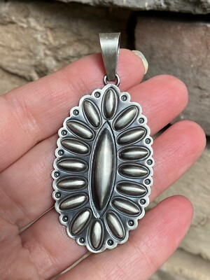 Sterling Silver Concho Pendant Artisan Handcrafted Navajo | eBay US
