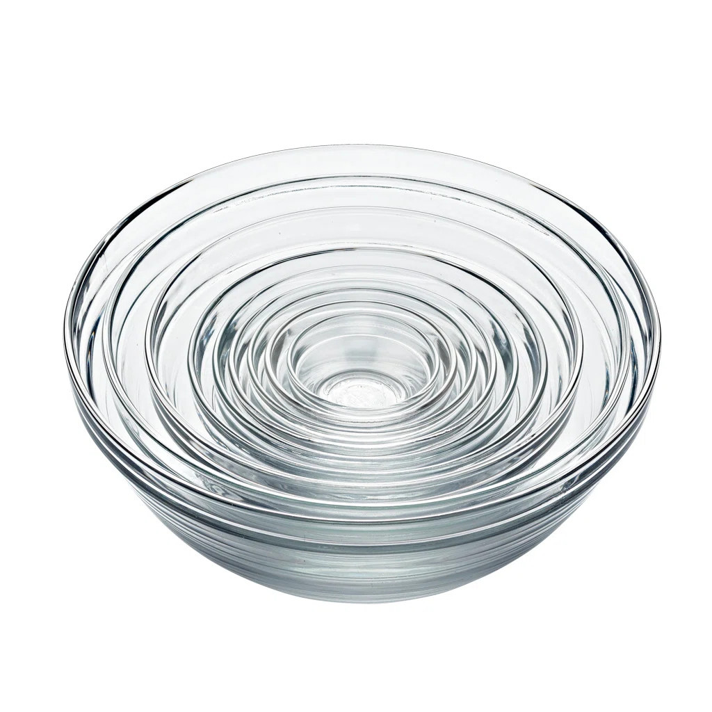 Gigogne Tempered Glass 9 Piece Nested Mixing Bowl Set | Wayfair North America