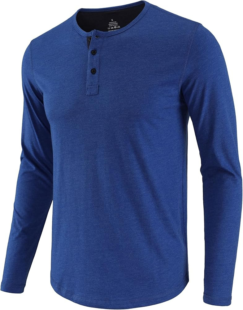 Mens Henley T-Shirts Long Sleeve Classic Fashionable Cotton Casual Basic Shirts with Button Closu... | Amazon (US)