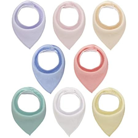 Diaper Squad 100% Organic Cotton Pastel 10-Pack Baby Drool Bandana Bibs Solid Colors for Boys and Gi | Amazon (US)