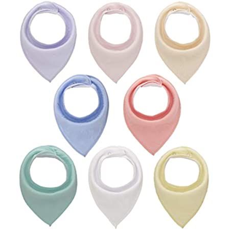 Diaper Squad 100% Organic Cotton Pastel 10-Pack Baby Drool Bandana Bibs Solid Colors for Boys and Gi | Amazon (US)