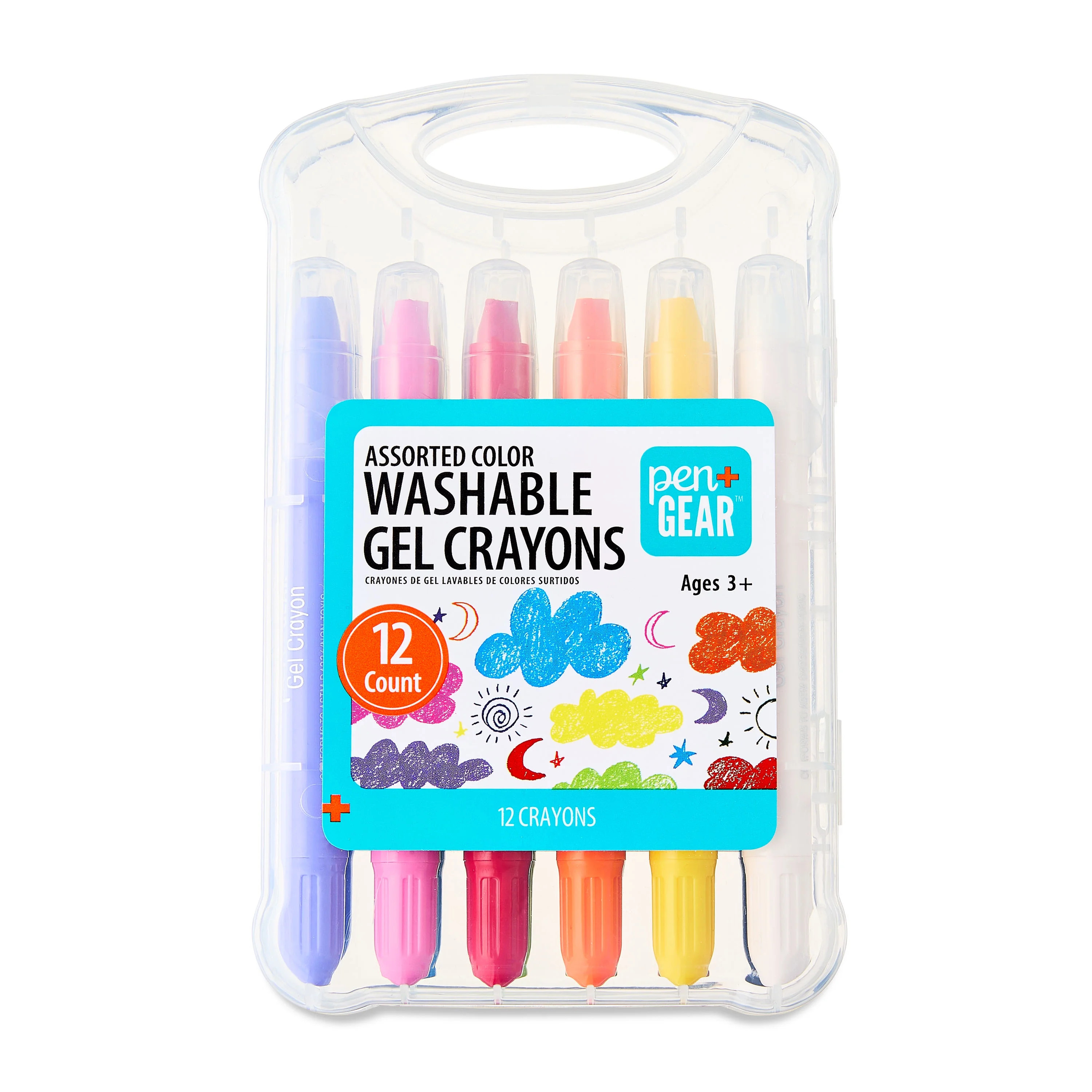 Pen+Gear Assorted Color Washable Gel Crayons, 12 Count | Walmart (US)