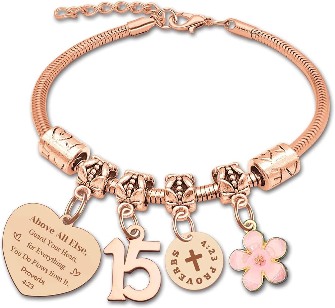 DlaeKua 15th 13th 16th Birthday Gifts for Girl Stainless Steel Bracelet for Women Daughter Grandd... | Amazon (US)