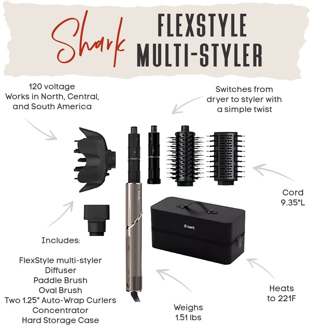 ✨ ONE DAY SALES ALERT!! ✨ TRAVEL HAIR TOOL GOALS: Wish you could pack a salon but not the bulk? The Shark FlexStyle Multi-Styler is a blow dryer + styling tool in ONE, and it’s ON SALE today only at @QVC! 🎉

💁‍♀️ It’s sleek, modular, and compact enough for carry-on travel. Whether you're into smooth blowouts, soft curls, or quick dry-and-go styles, this multitasker gives you options without overpacking.

📦 Bonus: you don’t have to bring all the attachments, just what you need for your trip!

⚡️Just note: it’s not dual voltage, so it’s best for trips within North, Central, or South America.

👉 Check out the Shark FlexStyle Multi-Styler on SALE at QVC!

📌 New to QVC? Enjoy $15 off your first order of $35 or more with code WELCOMEQ15

#liketkit #LTKBeauty #LoveQVC #ad @Shark @QVC

#LTKSaleAlert #LTKBeauty #LTKFallSale