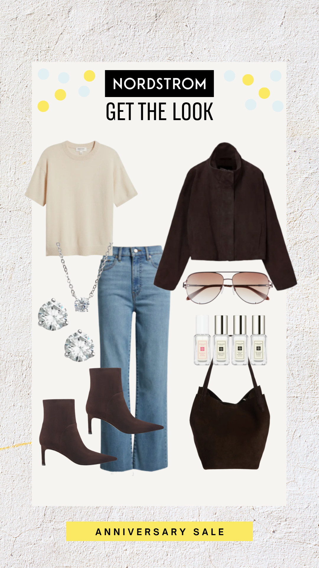 Elevate your everyday style with timeless basics, rich chocolate tones, and classic accessories. This is the kind of outfit you'll keep reaching for all season long.

fall outfit, Nordstrom Anniversary Sale, straight leg jeans, suede jacket, ankle boots, everyday outfit, brown handbag, neutral style, casual chic, fall wardrobe

#LTKOver40 #LTKSaleAlert