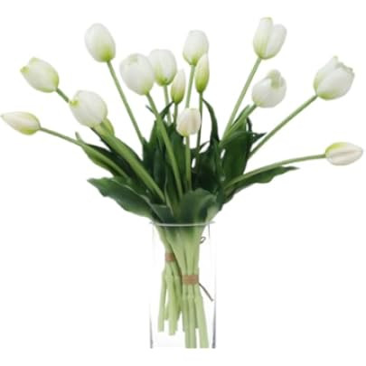 15pcs Artificial Tulips Flowers, Real Touch Latex Bouquet, Fake Tulips for Office Wedding Party H... | Amazon (US)