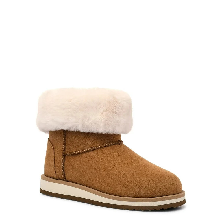 Wonder Nation Little Girls & Big Girls Faux Shearling Boots, Sizes 13-6 | Walmart (US)