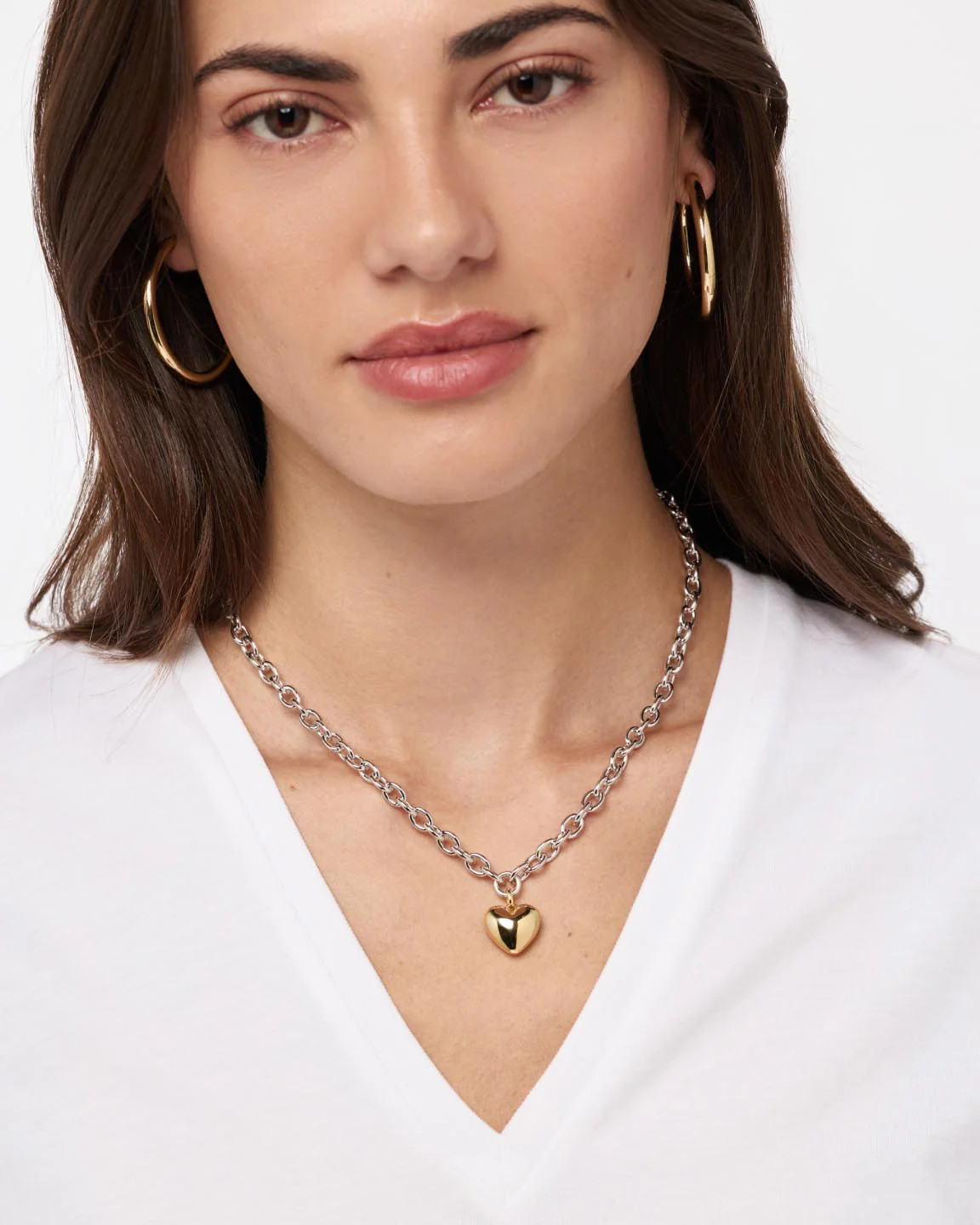 Heart Necklace - Lev Bold Two Tone | Ana Luisa Jewelry | Ana Luisa