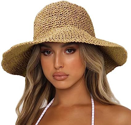 Sydbecs Womens Sun Hats Wide Brim Summer Beach Hat for Women Foldable Travel Straw Hat UPF50+ … | Amazon (US)