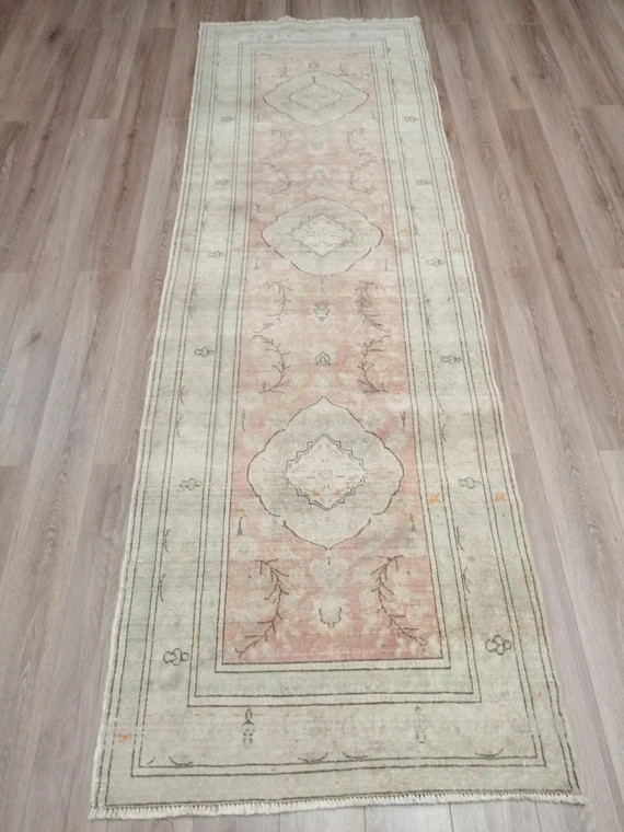 Runner Rug| Muted Oushak Runner Rug| Turkish Runner Rug| Vintage Runner Rug| Oushak Rug|Vintage R... | Etsy (US)