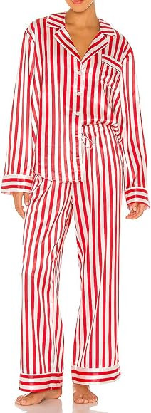 NUFIWI Women Christmas 2 Piece Pajamas Set Striped Printed Long Sleeve Button Down Shirt and Pant... | Amazon (US)