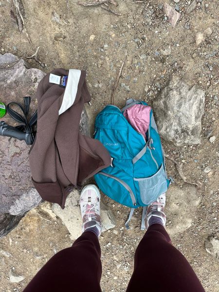 Hiking outfit while in Banff, Canada - fall outfit (Lululemon align leggings, On running hiking boots, Patagonia vest is old (linking a very similar one), Patagonia coat and a hiking backpack

#LTKtravel #LTKSeasonal #LTKfitness