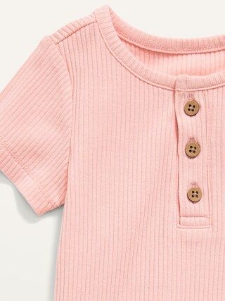 Unisex Rib-Knit Henley Bodysuit for Baby | Old Navy (US)