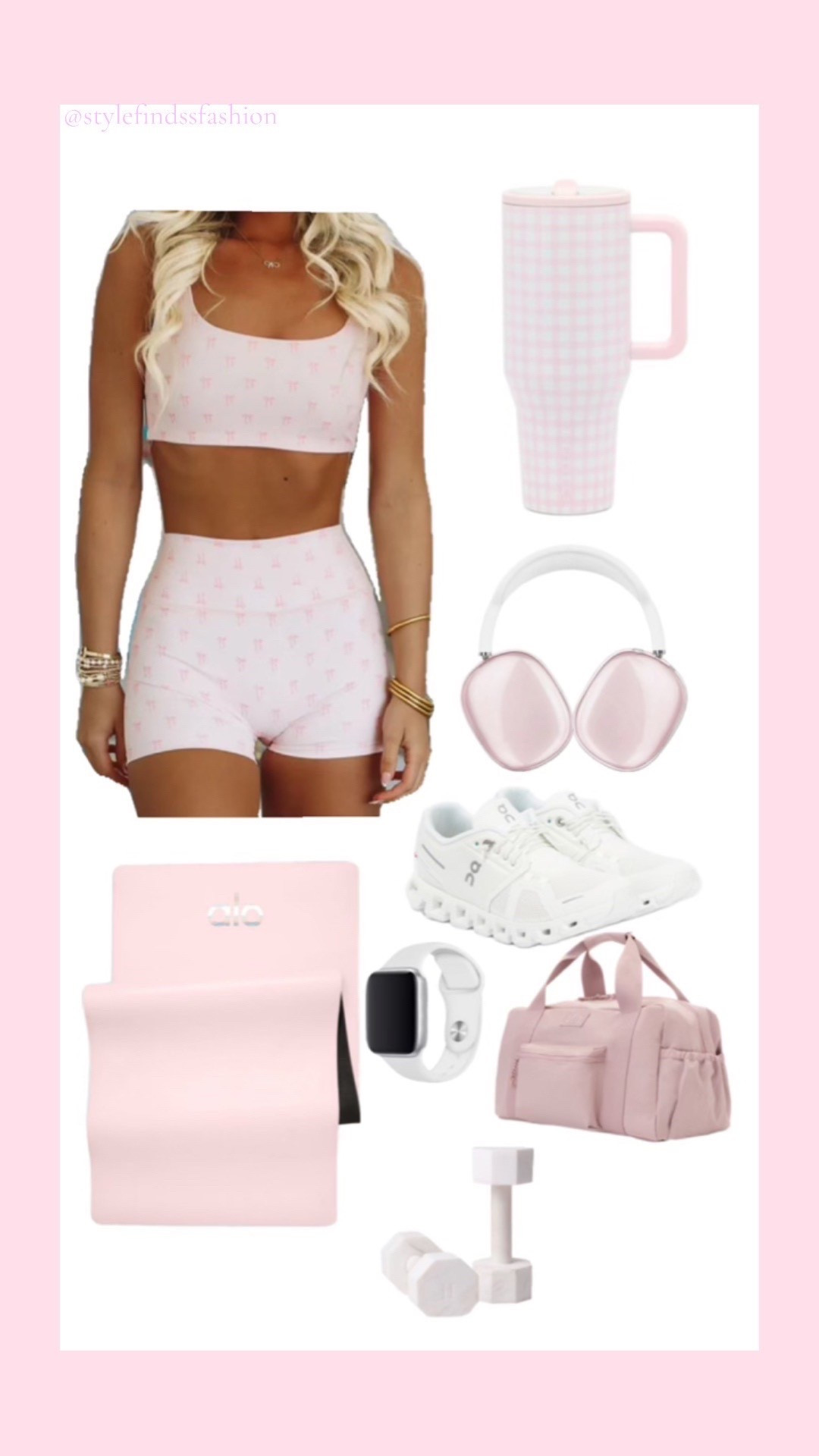 Everything you need for the cutest gym day! This pink workout set paired with white sneakers and girly gym accessories is perfect for staying stylish while working out. Shop my matching water bottle, gym bag, AirPods Max, Apple Watch, yoga mat, dumbbells, and more fitness must-haves.”

pink workout set, cute gym outfit, athletic outfit inspo, girly activewear, gym bag essentials, fitness accessories, matching gym set, workout outfit ideas, white sneakers women, yoga mat and dumbbells, pink gym bag, aesthetic workout outfit, cute activewear set, pastel gym outfit, stylish fitness outfit, workout must haves, gym accessories for women, athleisure inspo, aesthetic gym bag, trendy workout clothes, gym style inspo, girly gym accessories, best gym outfits, gym outfit ideas 2025, athletic fashion trends, matching workout outfit, everyday activewear, fitness outfit inspo, sporty chic outfit, pink aesthetic activewear

#LTKActive #LTKWorkwear #LTKStyleTip