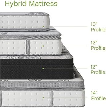 Classic Brands Mercer Cool Gel Memory Foam and Innerspring Hybrid 12-Inch Pillow Top Mattress | B... | Amazon (US)