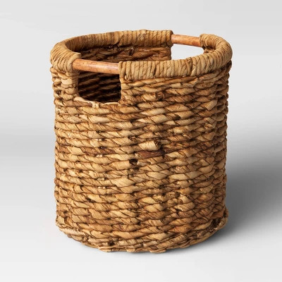 13" x 14" Round Woven Basket with Cut-Off Handle - Threshold™ | Target