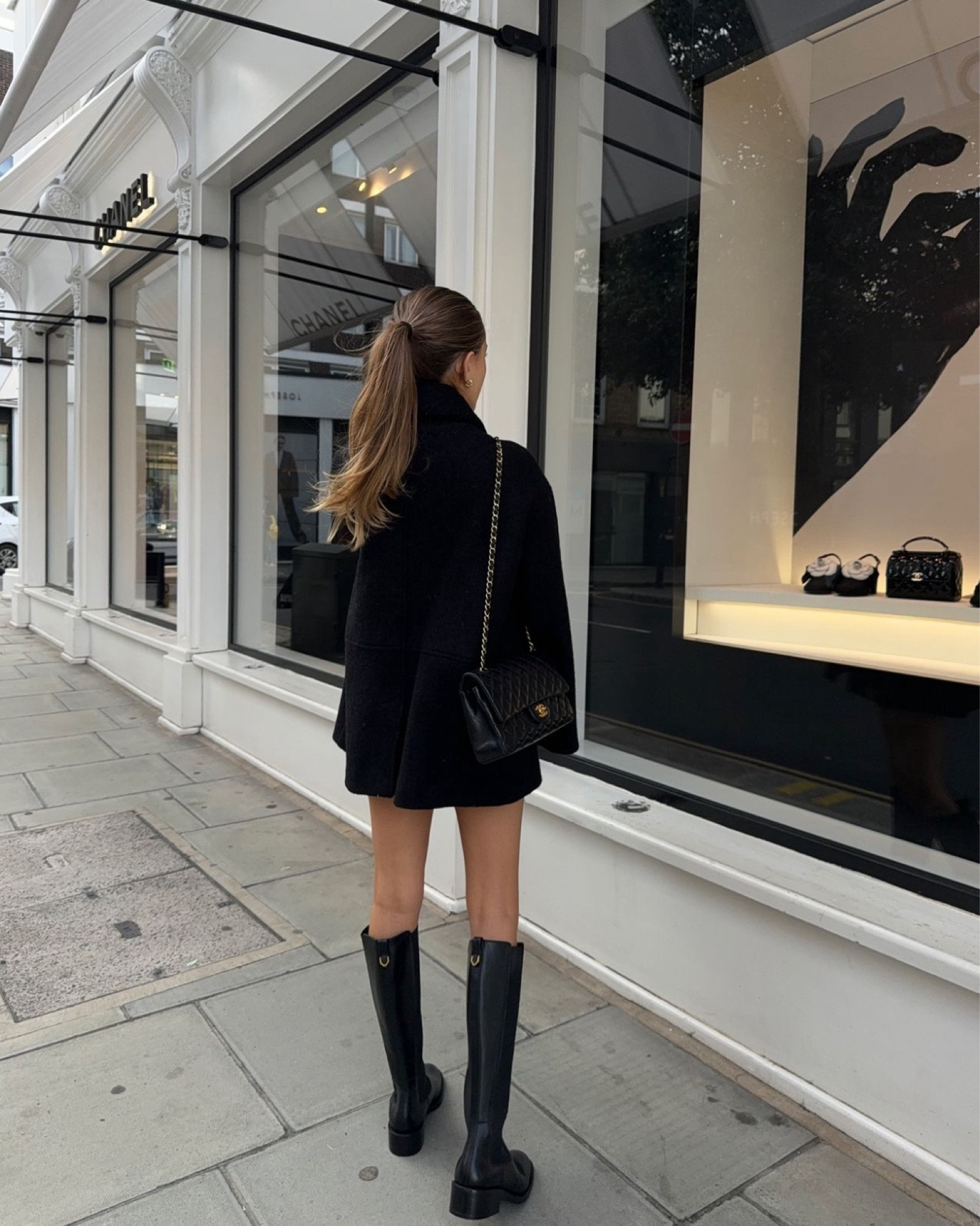 Wrapped up in this lovely H&M black coat that comes with a scarf too! Styled with black knee high boots and accessories for a monochrome autumn fit

#LTKautumn #LTKstyletip #FashionMonth